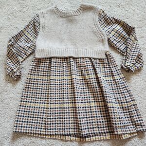 Zara Striped Long Sleeve Toddler Dress - 3 - 4